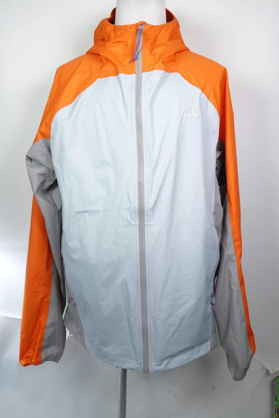 Nike ACG Storm-FIT ADV Jacket Mens LT Gray Orange 2.5 Layer Shell IF1143-820